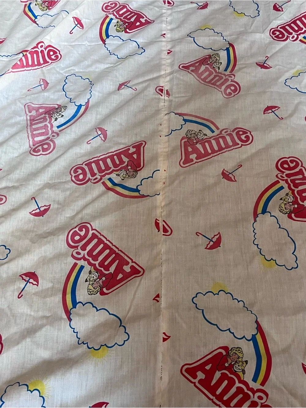 Vintage 1982 Little Orphan Annie & Dog Sandy Flat Twin Full Sheet Very Rare